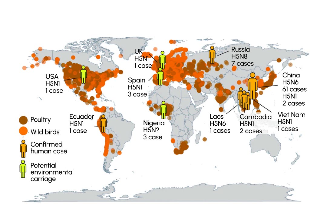  Figure 2: Avian and Human Cases of HPAI H5Nx Since October 2020.