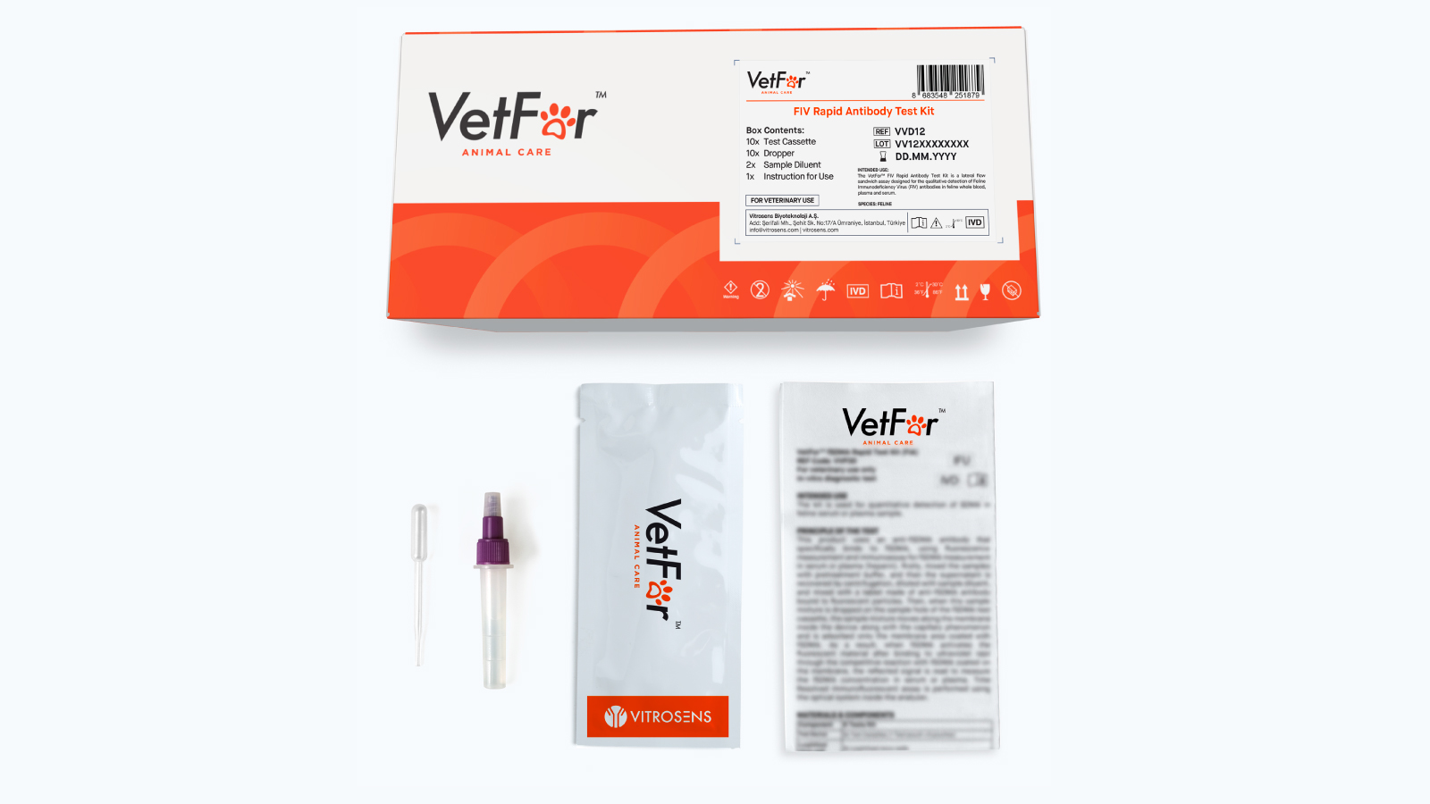 Figure 2: Components of the VetFor FIV Rapid Antibody Test Kit