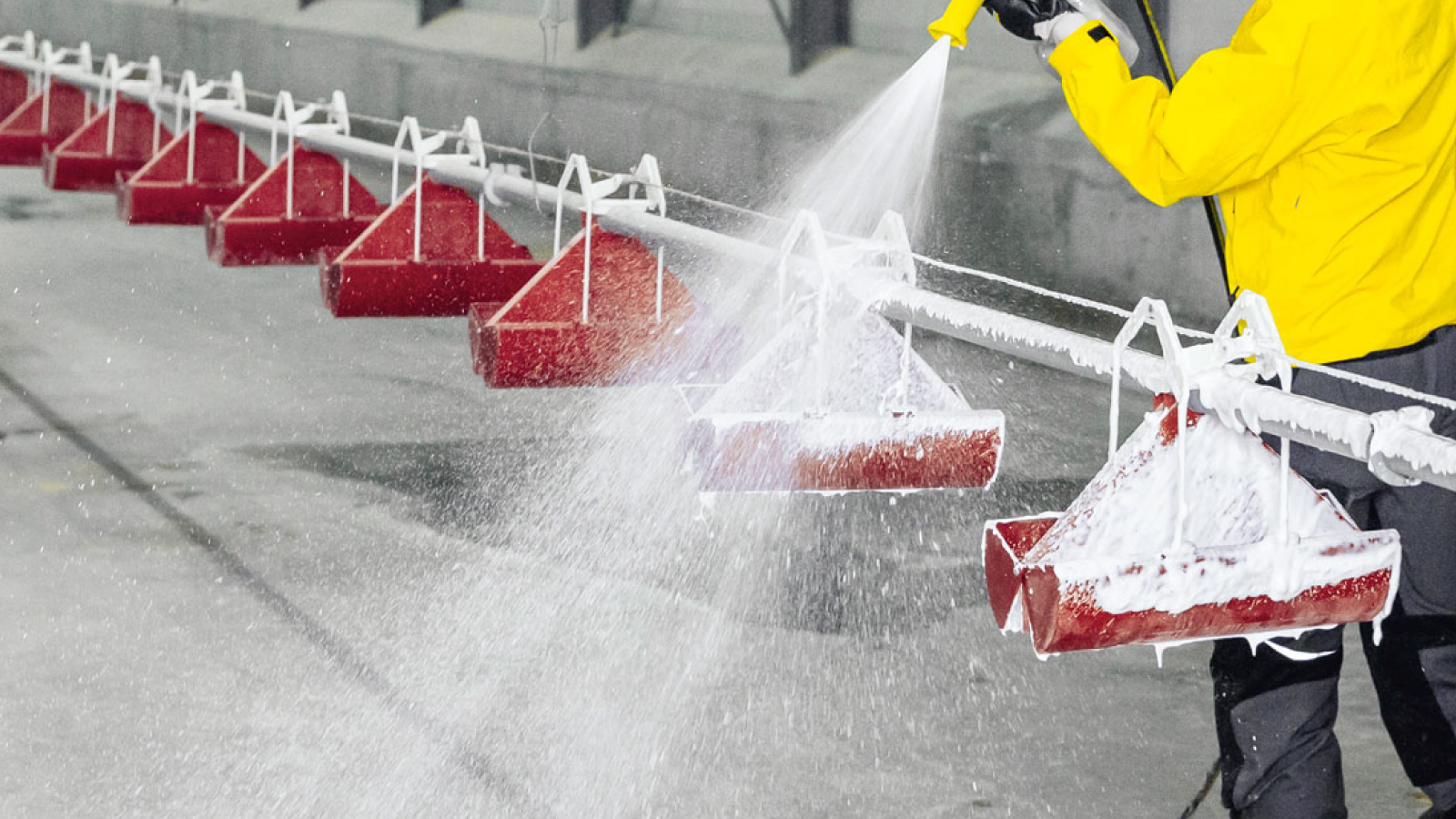 Figure 3 Disinfection of poultry housing and equipment