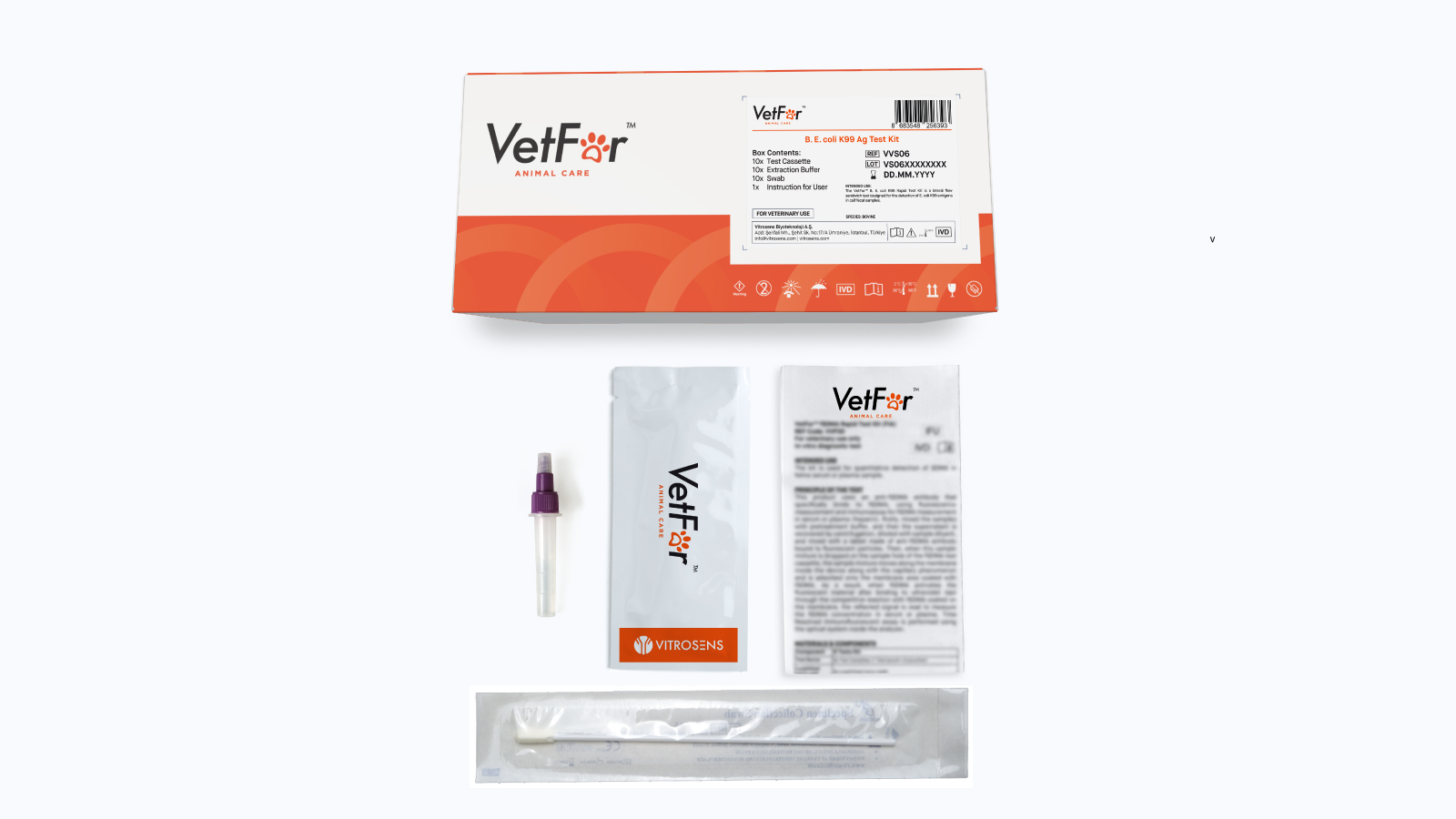 Figure 3. B. E. coli K99 Ag Test Kit Contents and Product Overview